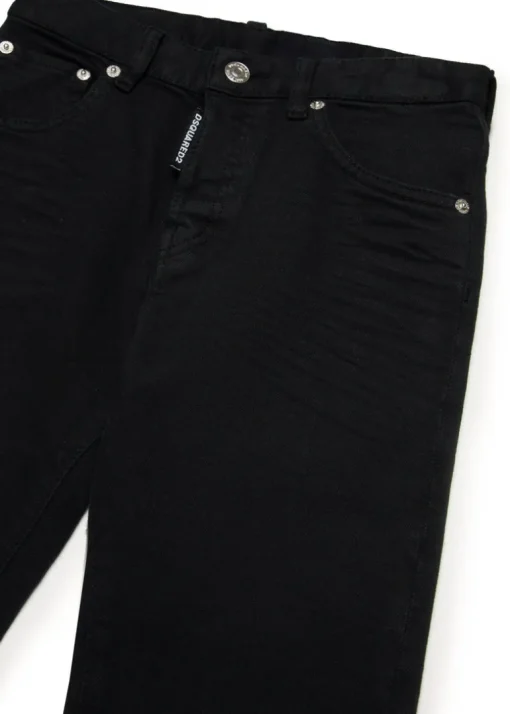 Dsquared2 Kids Jeans Denim Neri Straight Fit per Bambini