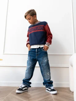 Dsquared2 Kids Jeans Denim Blu Carpenter per Bambini