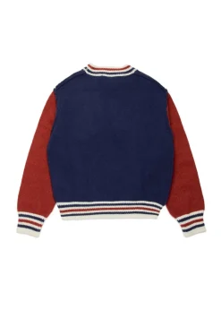 Dsquared2 Kids Maglione Girocollo Blu/Rosso con Logo per Bambini