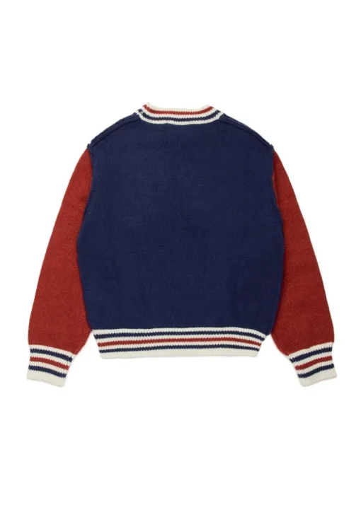 Dsquared2 Kids Maglione Girocollo Blu/Rosso con Logo per Bambini