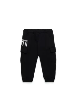 Dsquared2 Kids Pantaloni in Tuta Neri con Stampa per Neonati