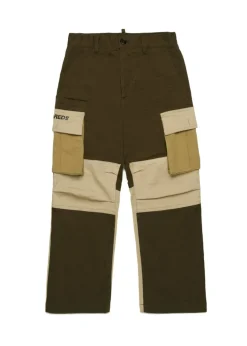 Dsquared2 Kids Pantaloni Verdi Streetwear per Bambini