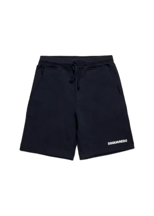 Dsquared2 Kids Short Neri con Logo per Bambini