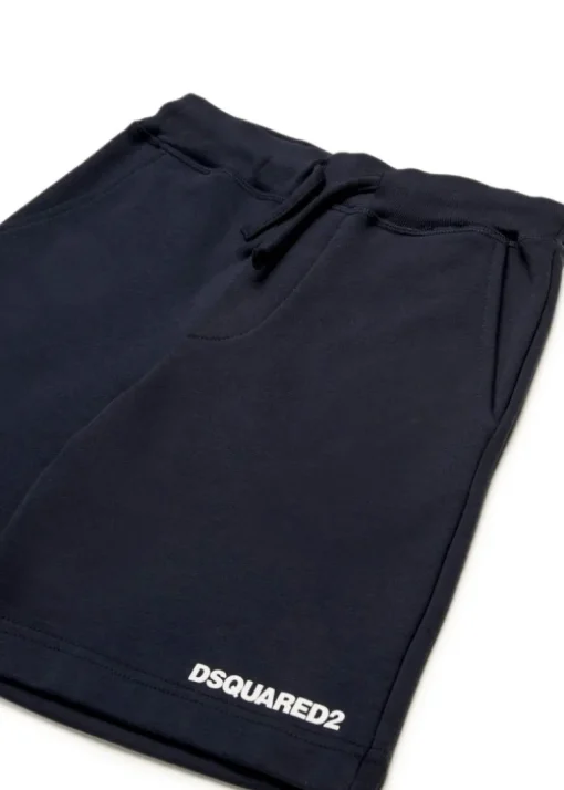 Dsquared2 Kids Short Neri con Logo per Bambini