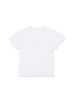 Dsquared2 Kids T-shirt Bianca con Stampa D2 Leaf per Neonati