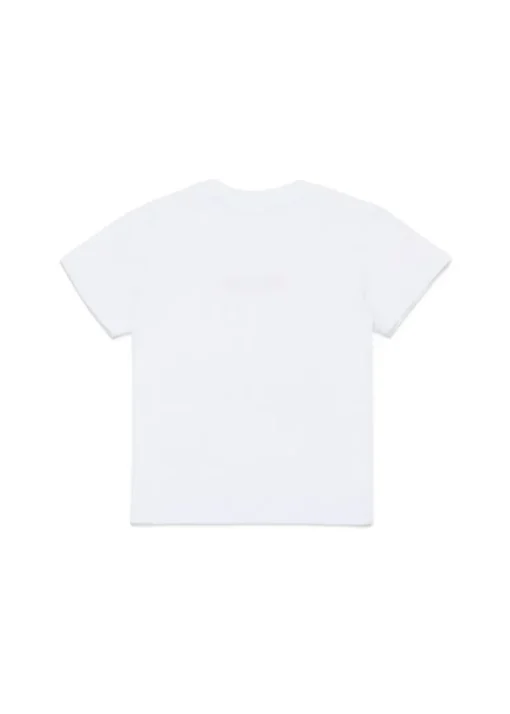 Dsquared2 Kids T-shirt Bianca con Stampa D2 Leaf per Neonati