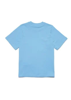 Dsquared2 Kids T-Shirt Celeste con Logo Wave 1964 per Bambini