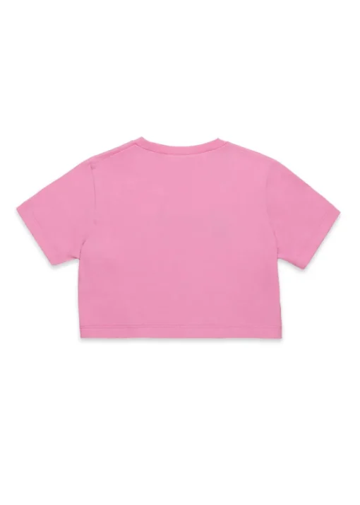 Dsquared2 Kids T-shirt Crop Fucsia con Logo Boxed per Bambine