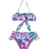 Effek Costume Bikini a Fascia Fantasia Floreale per Bambine