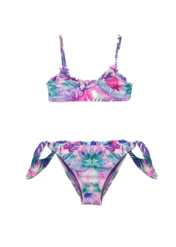 Effek Costume Bikini a Fascia Fantasia Floreale per Bambine