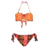 Effek Costume Bikini a Fascia Fantasia Arancione per Bambine