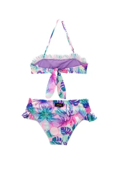 Effek Costume Bikini a Fascia Fantasia Floreale per Bambine