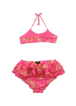 Effek Costume Bikini a Fascia Fantasia Fucsia con Ruches per Neonate