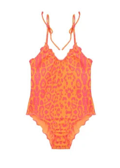 Effek Costume Monokini Fantasia Maculata Arancione per Bambine