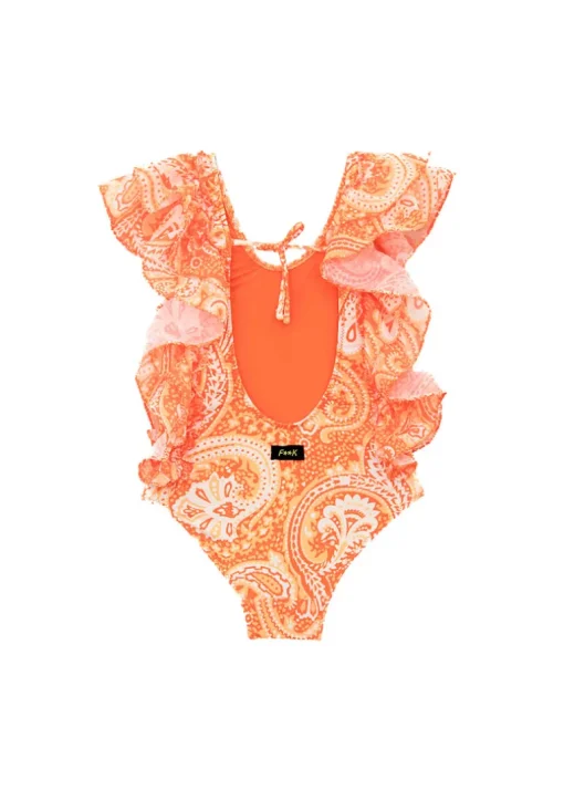 EffeK Costume Monokini Fantasia Arancione per Bambine