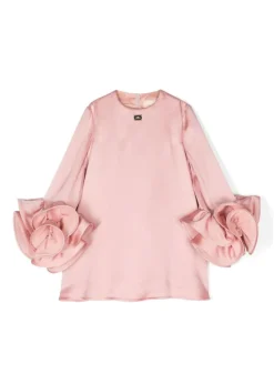 Elisabetta Franchi La Mia Bambina Abito Rosa con Ruches per Bambine
