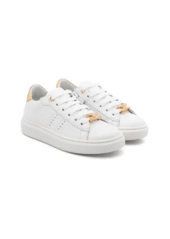 Elisabetta Franchi La Mia Bambina Sneakers Bianca con Logo Oro