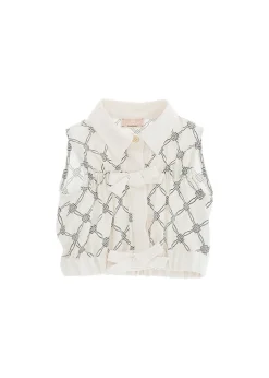 Elisabetta Franchi La Mia Bambina Camicia Burro/Nero con Fiocchi per Neonate