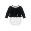 Elisabetta Franchi La Mia Bambina T-shirt Nera con Culotte per Neonate