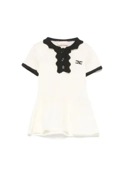 Elisabetta Franchi La Mia Bambina Abito Burro/Nero con Logo per Neonate