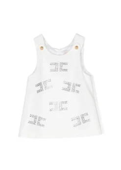 Elisabetta Franchi La Mia Bambina Abito Avorio con Strass per Neonate