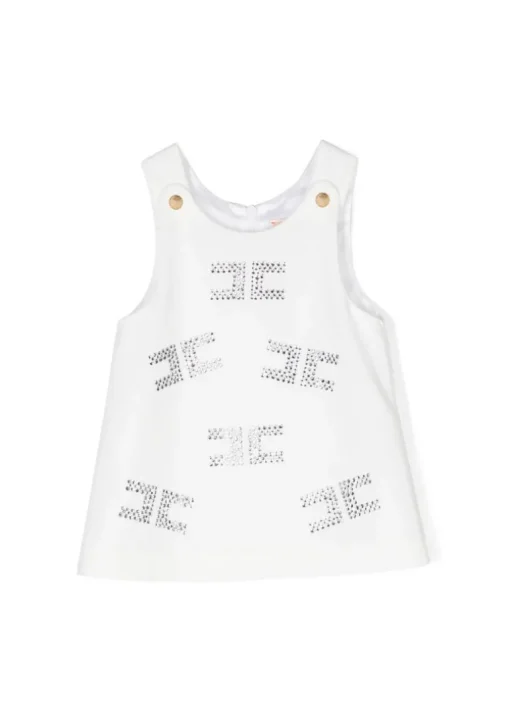 Elisabetta Franchi La Mia Bambina Abito Avorio con Strass per Neonate