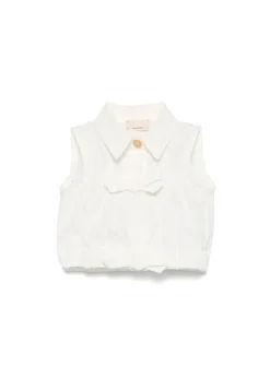 Elisabetta Franchi La Mia Bambina Camicia Panna con Fiocchi per Neonate