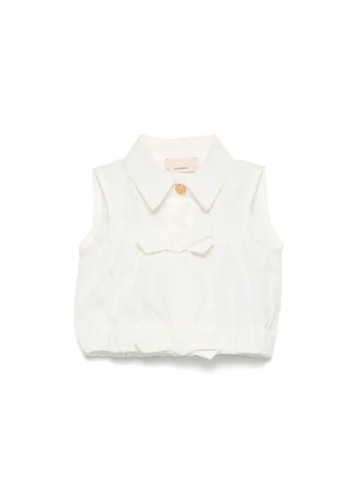 Elisabetta Franchi La Mia Bambina Camicia Panna con Fiocchi per Neonate