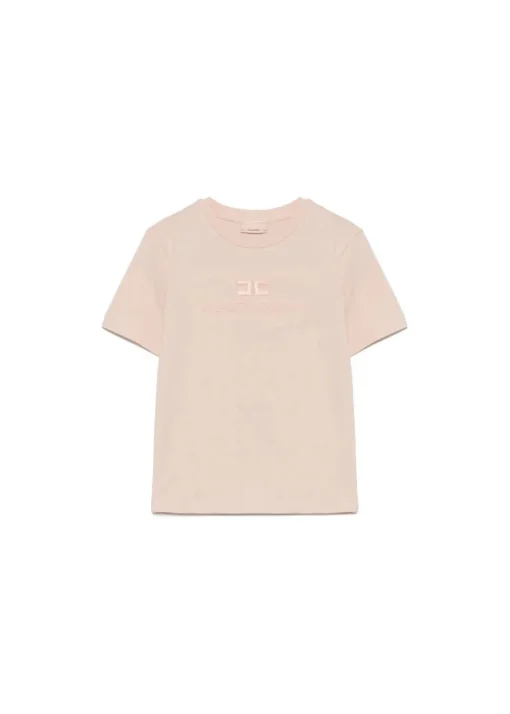 Elisabetta Franchi La Mia Bambina T-shirt Rosa con Ricamo per Neonate