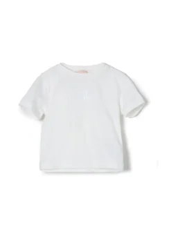Elisabetta Franchi La Mia Bambina T-Shirt Panna con Logo