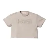 Elisabetta Franchi La Mia Bambina T-Shirt Perla Crop con Logo