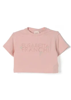 Elisabetta Franchi La Mia Bambina T-Shirt Crop Rosa