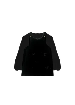 Elisabetta Franchi La Mia Bambina Abito Nero con Strass con Camicia per Neonate
