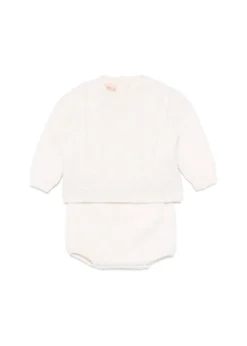 Elisabetta Franchi La Mia Bambina Maglioncino con Culotte in Maglia per Neonate