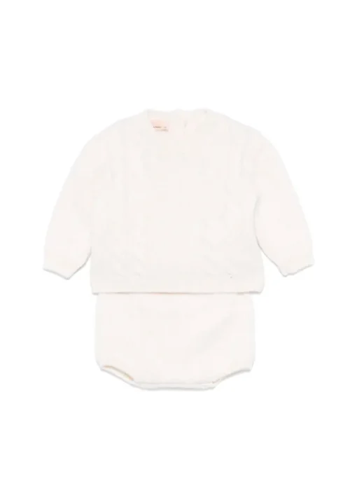 Elisabetta Franchi La Mia Bambina Maglioncino con Culotte in Maglia per Neonate