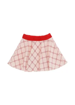 Elisabetta Franchi La Mia Bambina Gonna Rosa/Rossa con Fiocchetto per Neonate