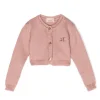 Elisabetta Franchi La Mia Bambina Coprispalle Desert Rose con Ricamo per Neonate