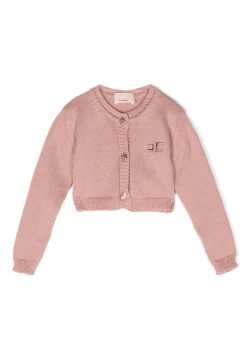 Elisabetta Franchi La Mia Bambina Coprispalle Desert Rose con Ricamo per Neonate