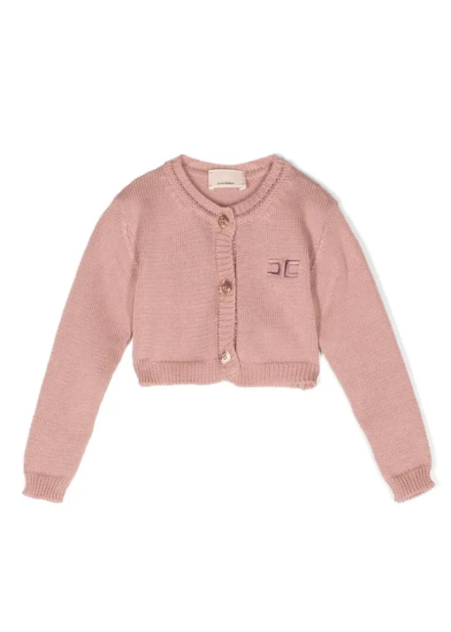 Elisabetta Franchi La Mia Bambina Coprispalle Desert Rose con Ricamo per Neonate