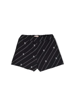 Elisabetta Franchi La Mia Bambina Shorts Neri con Stampa Logo per Neonate