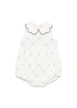 Elisabetta Franchi La Mia Bambina Pagliaccetto Avorio/Nero per Neonate