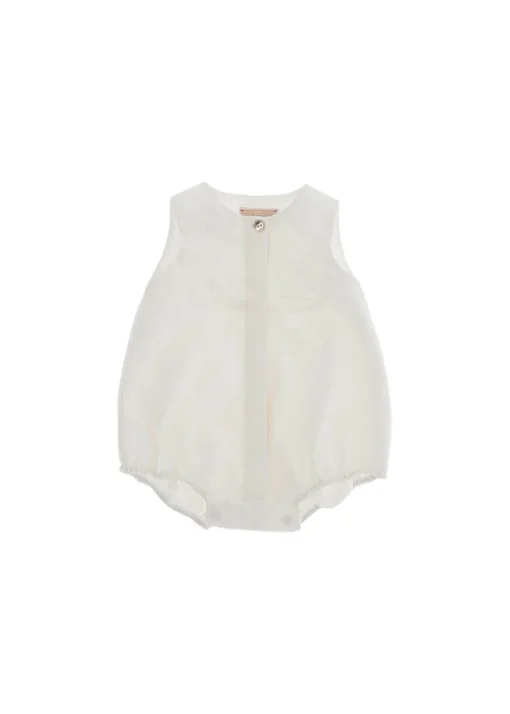 Elisabetta Franchi La Mia Bambina Pagliaccetto Panna per Neonate