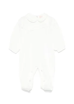 Elisabetta Franchi La Mia Bambina Tutina Panna con Applicazioni Fiori per Neonate