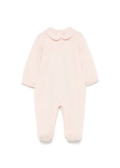 Elisabetta Franchi La Mia Bambina Tutina Rosa con Ricamo Logo per Neonate