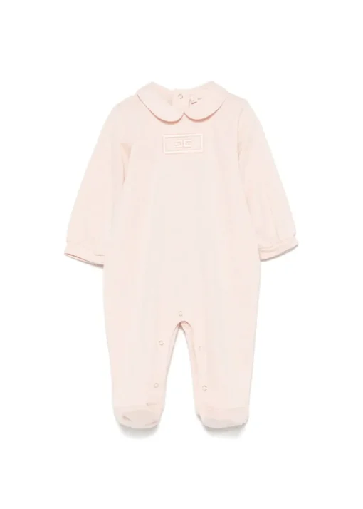 Elisabetta Franchi La Mia Bambina Tutina Rosa con Ricamo Logo per Neonate