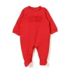 Elisabetta Franchi La Mia Bambina Tutina Rossa con Ricamo Logo per Neonate