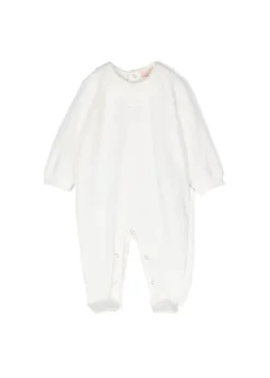 Elisabetta Franchi La Mia Bambina Tutina Panna con Logo per Neonate