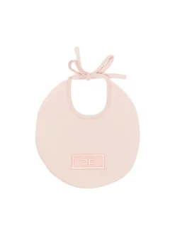 Elisabetta Franchi La Mia Bambina Bavetta Rosa con Logo per Neonate