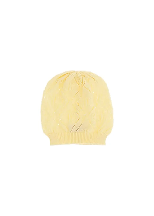 Elisabetta Franchi La Mia Bambina Cappello Limone Pointelle per Neonate