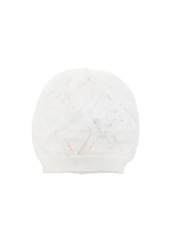 Elisabetta Franchi La Mia Bambina Cappello Panna Pointelle per Neonate